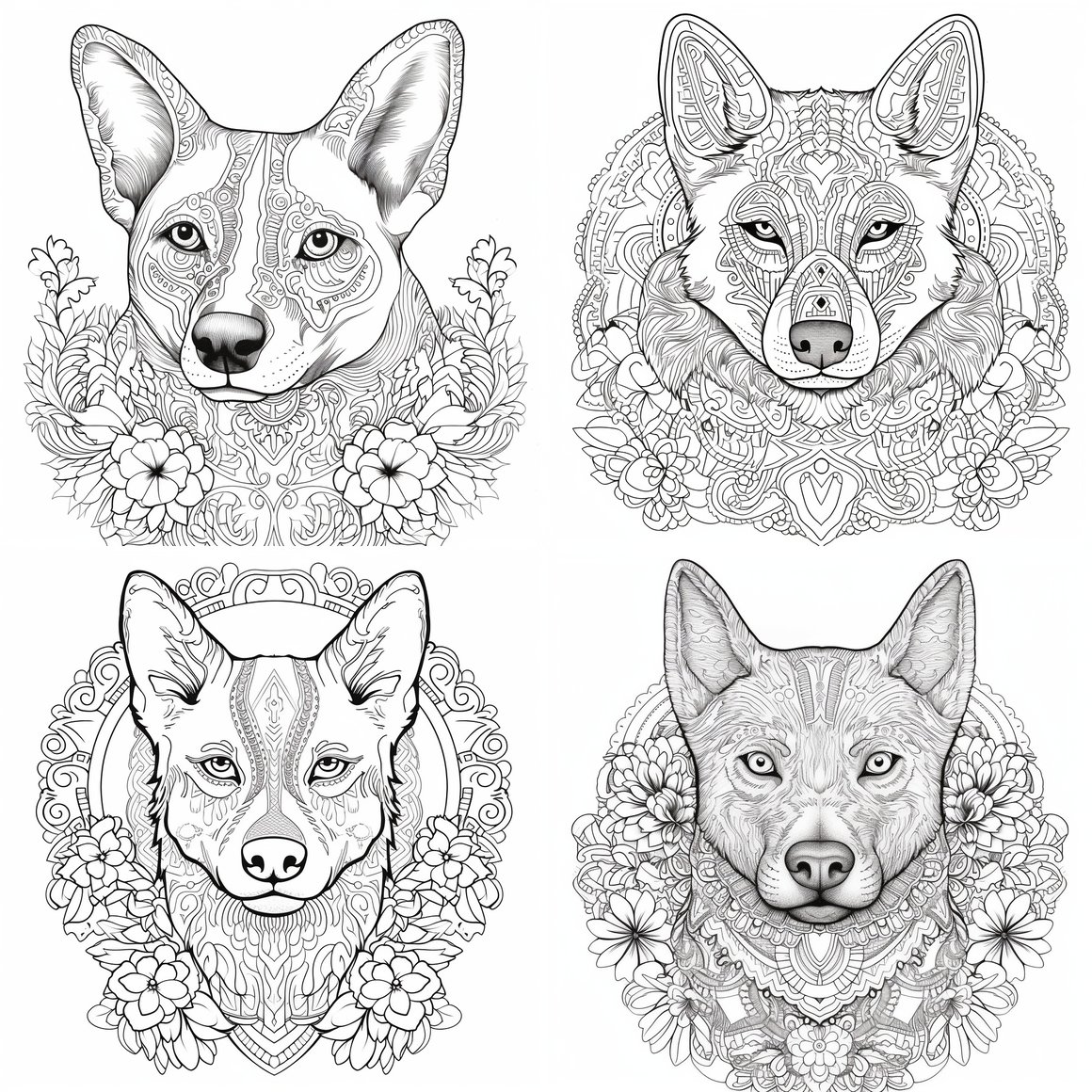 Adult Coloring Page in Fine Line Art