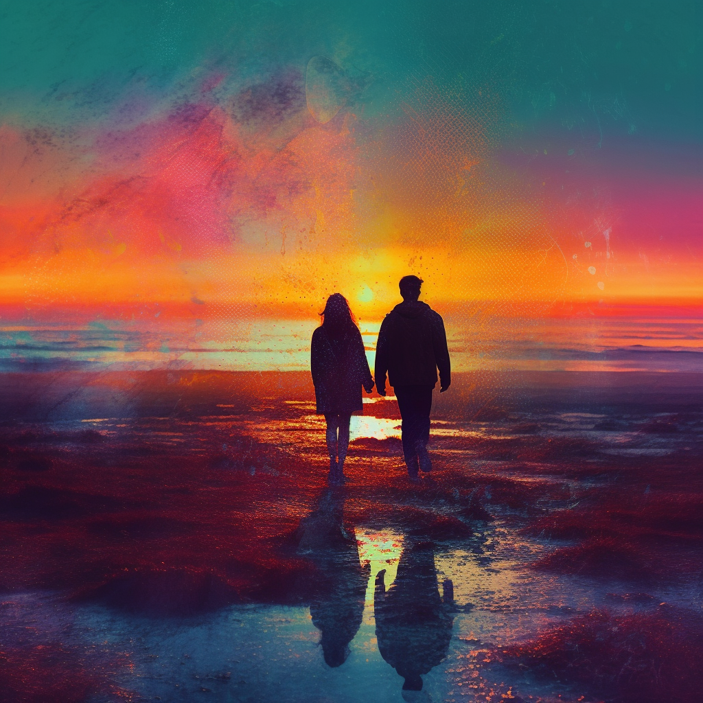 Sunrise Stroll: A Couple's Leap Towards Freedom