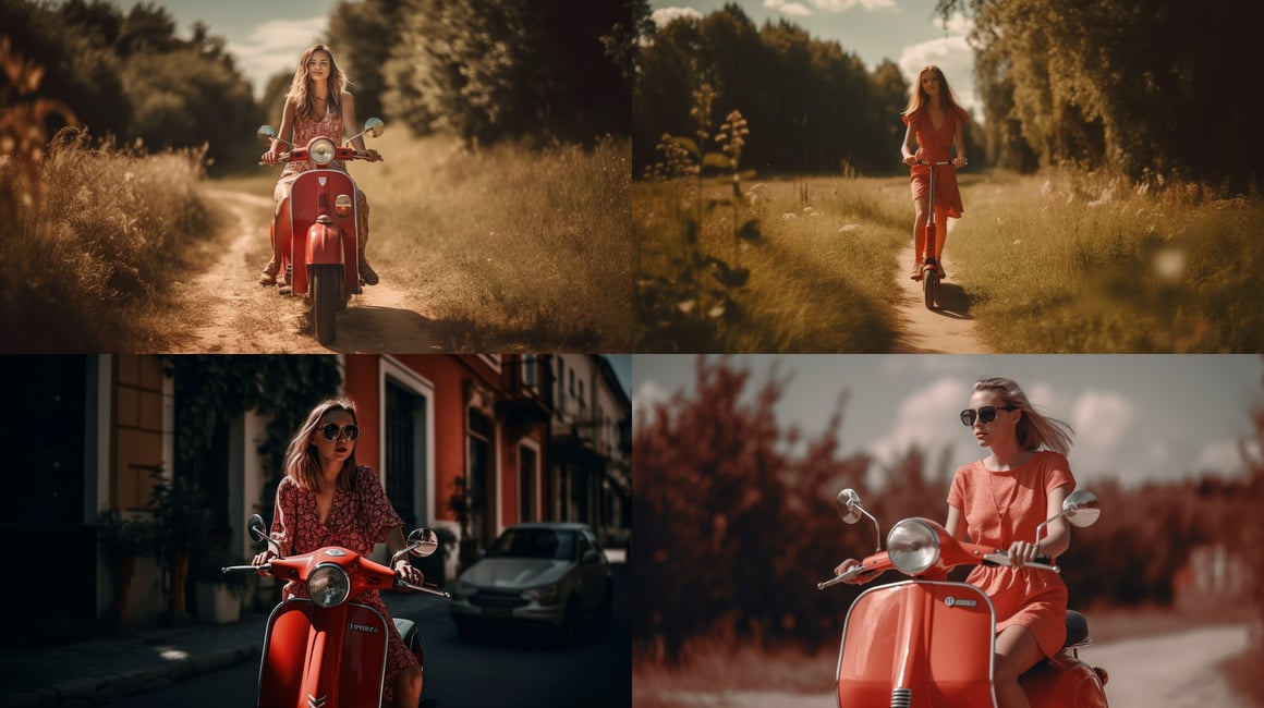 Summertime Scooter Ride: A Cinematic Snapshot