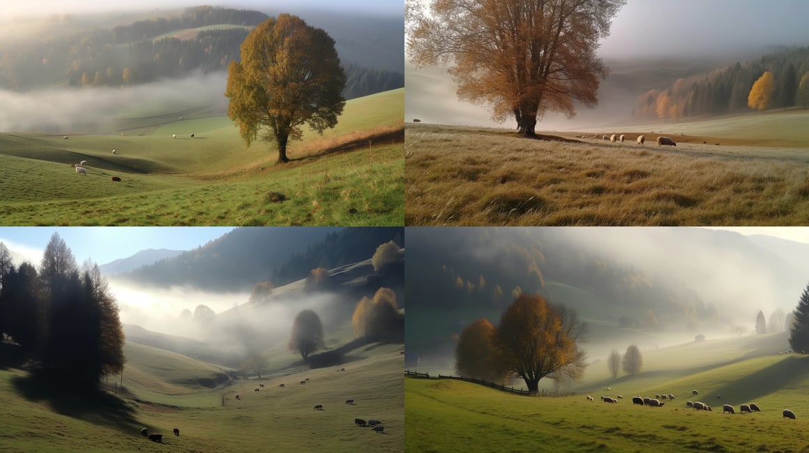 Chilly Autumn Morning in the Serene Valley