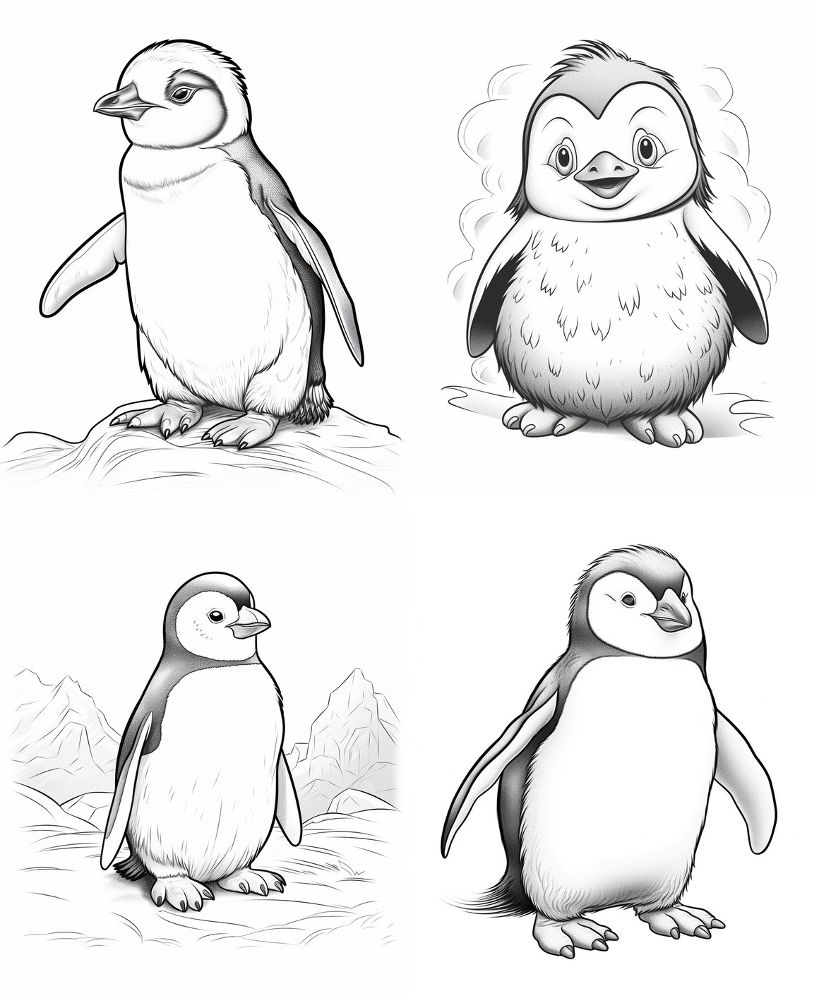 Arctic Penguin Adventure: Kids' Coloring Page Edition