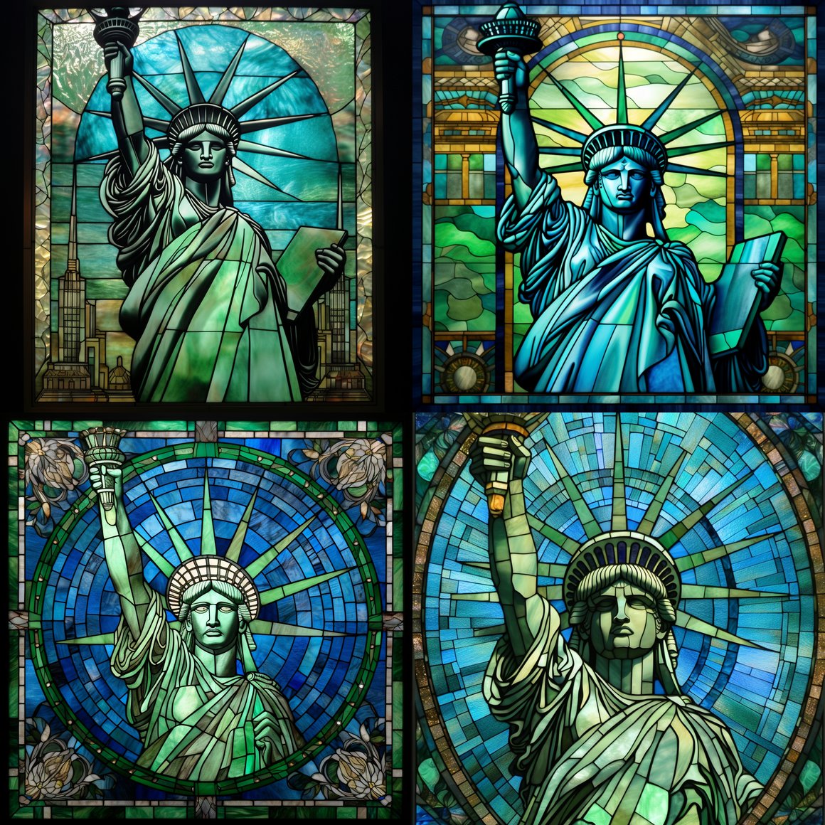 Detailed Design of Liberty's Stained Glass Artistry