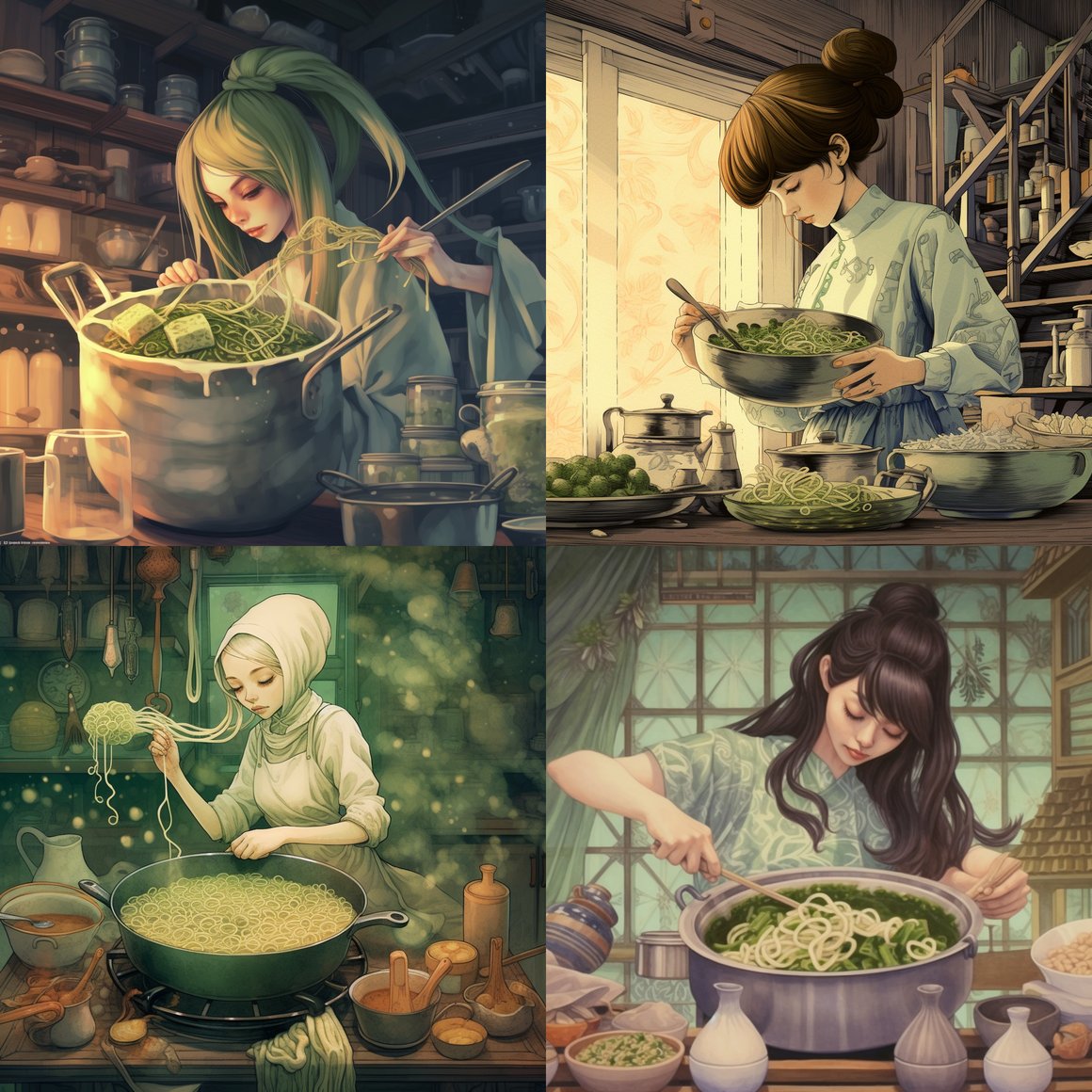 A Transcendental Journey in Oku Style Illustrations