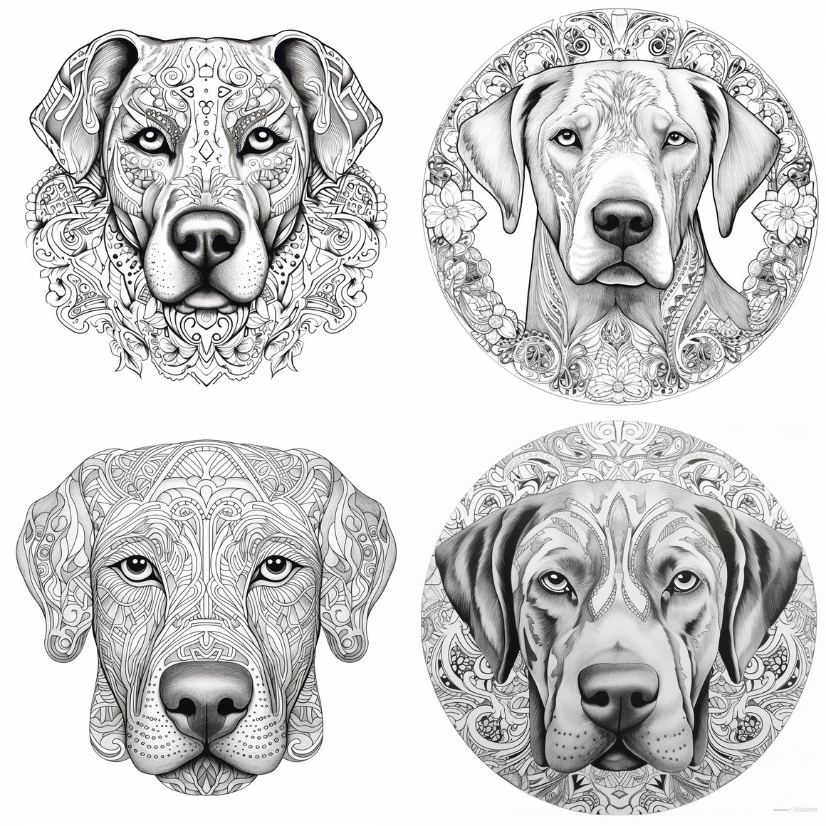 Rhodesian Ridgeback Mandala Coloring Page for Adults