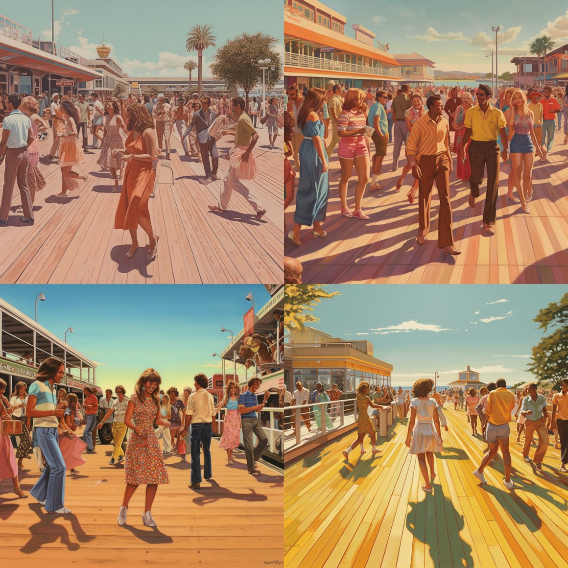 Retro Boardwalk Rollerskate Extravaganza in Daylight