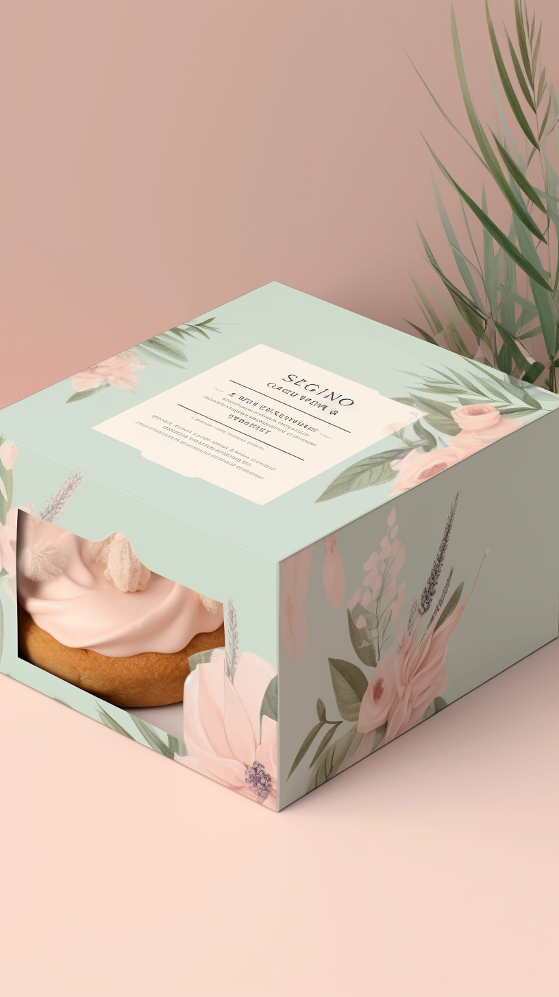 Nature-Inspired Pastel Coloured Bakery Box Mockup Mid-Journey Snapshot
