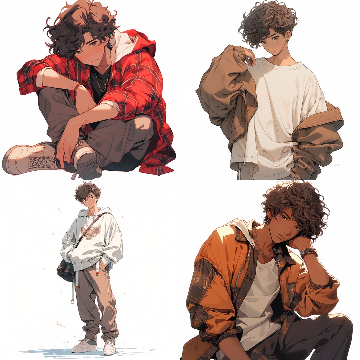 Hand-drawn Manhwa Style Teen Boy Illustration