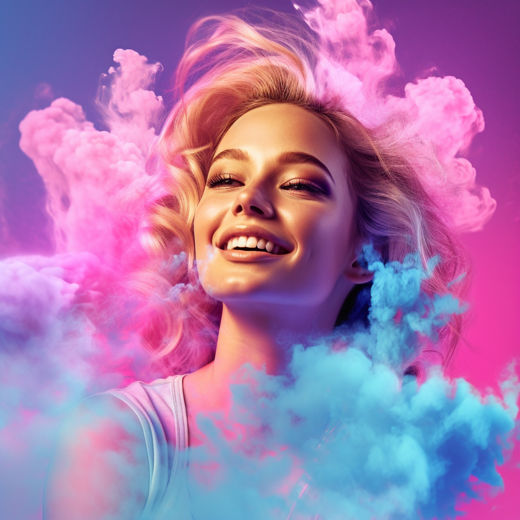 Neon Dreams: Cloud Dancer in Mid-Journey Majesty