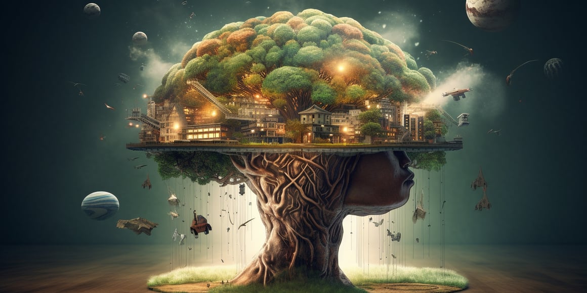 A Surrealistic 3D Vision of Super Intelligence