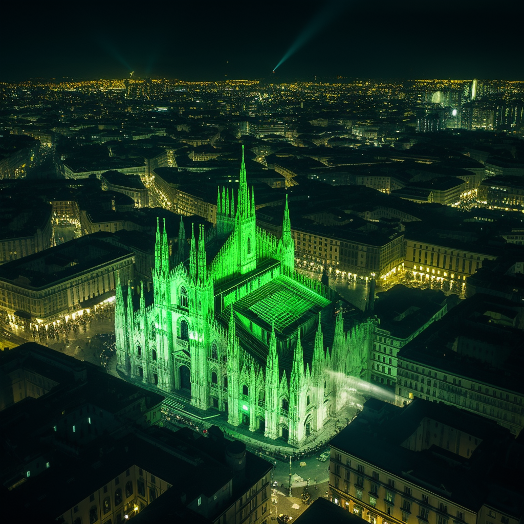 Neon Nights in Milan: A Hyperreal Photorealistic Journey