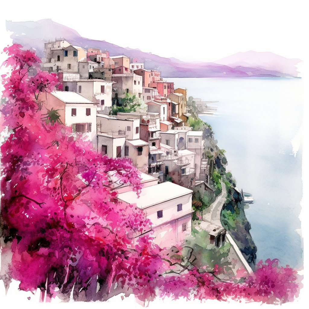 Cinque Terre Journey: Gagliardi-Inspired Watercolor