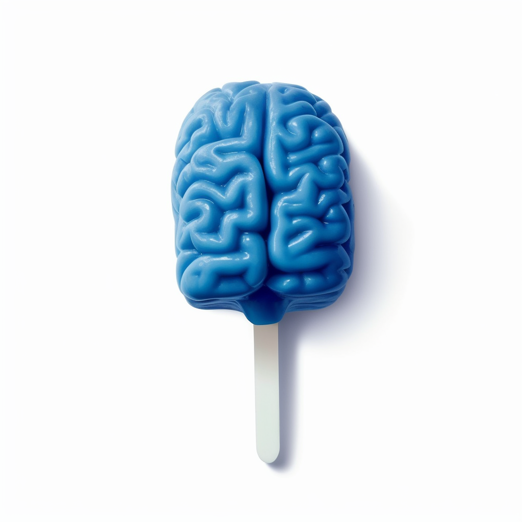 Retro Blue Brain Popsicle Ad