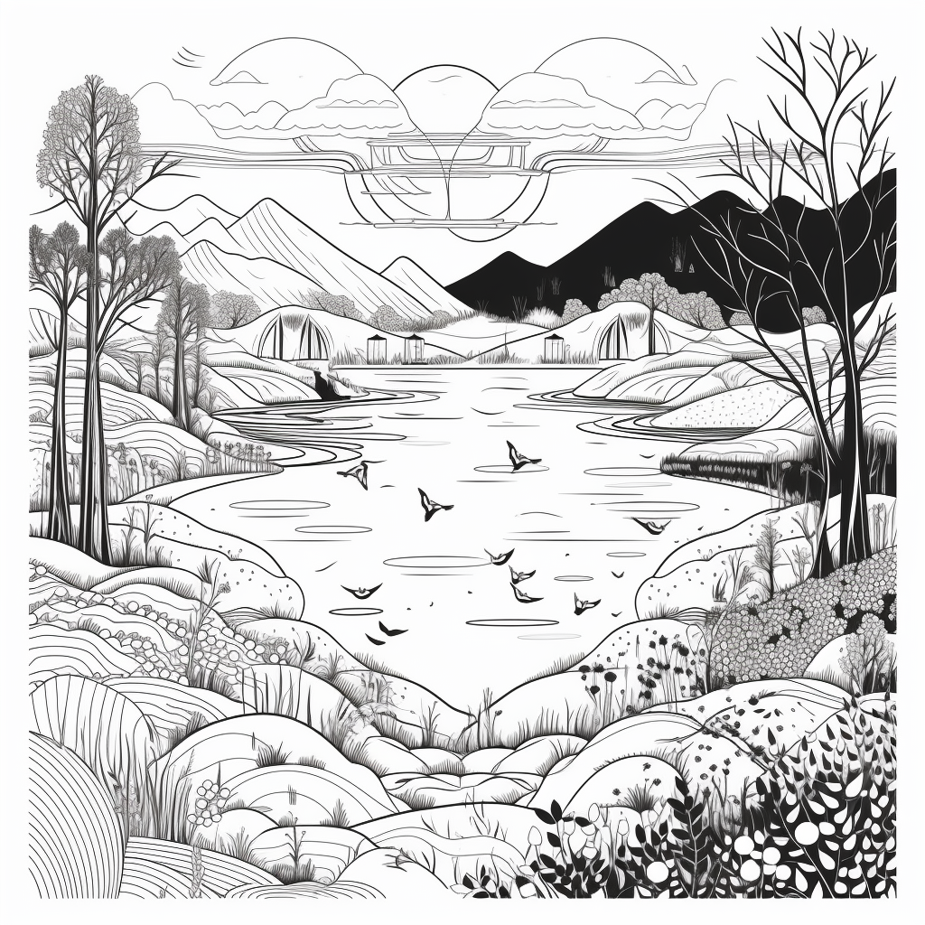 Nature Scenes Coloring Page Book Vol.5
