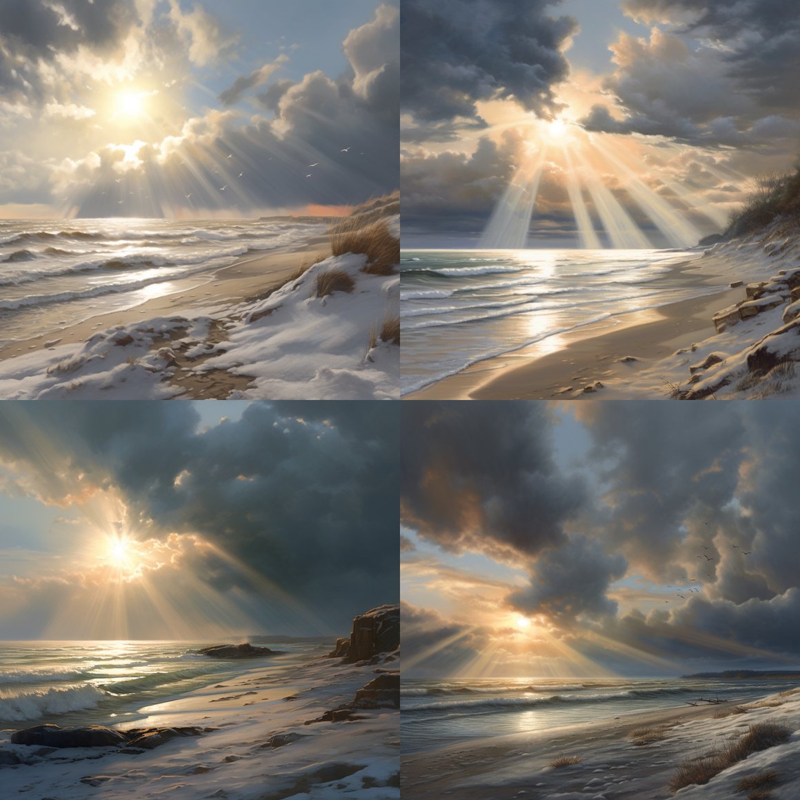 Sun-Splattered Snowy Beach: A Midway Interlude