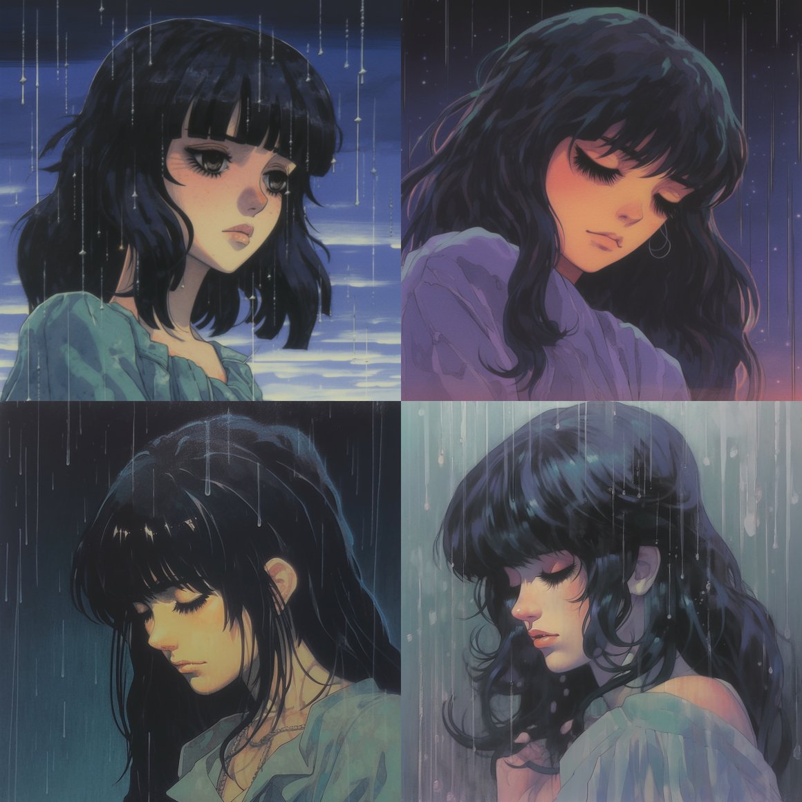 A Mid-Journey Reflection in the Art Style of Yoshiaki Kawajiri