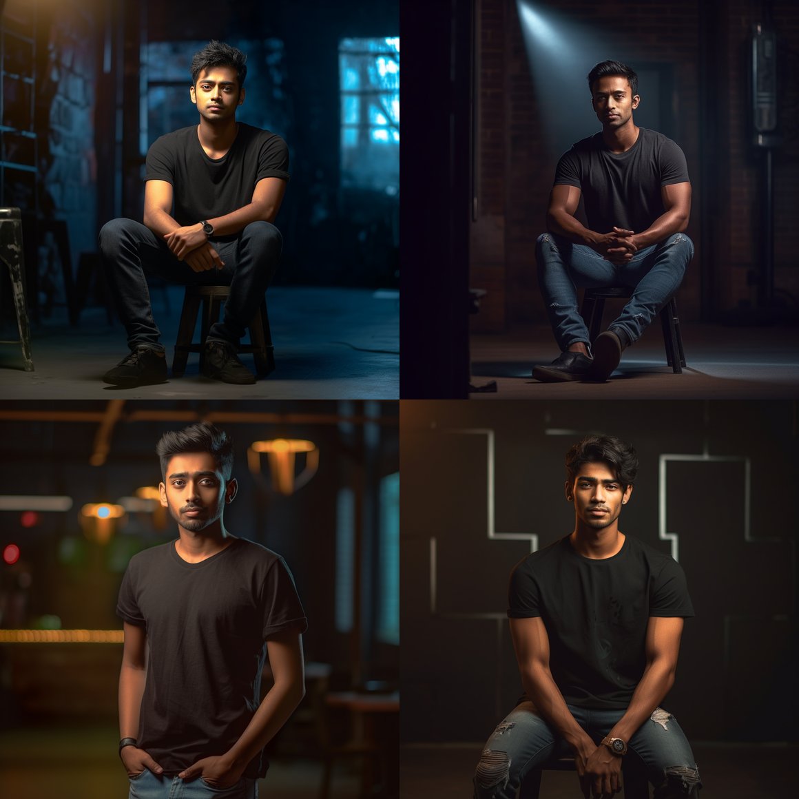 Cinematic Studio Portraits of Young Indian Man in Office Setup