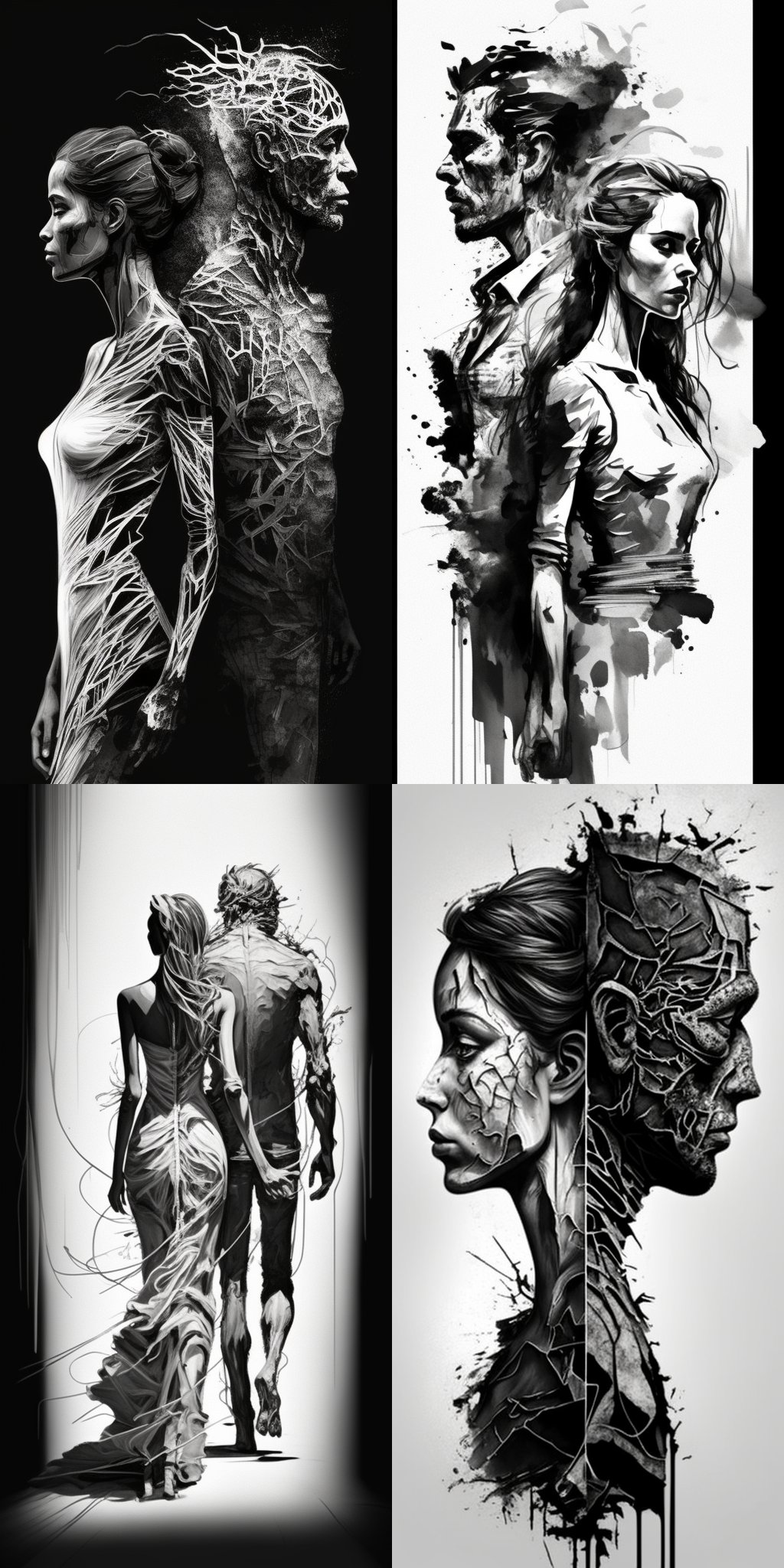 A Surrealistic Love Remembrance in Monochrome