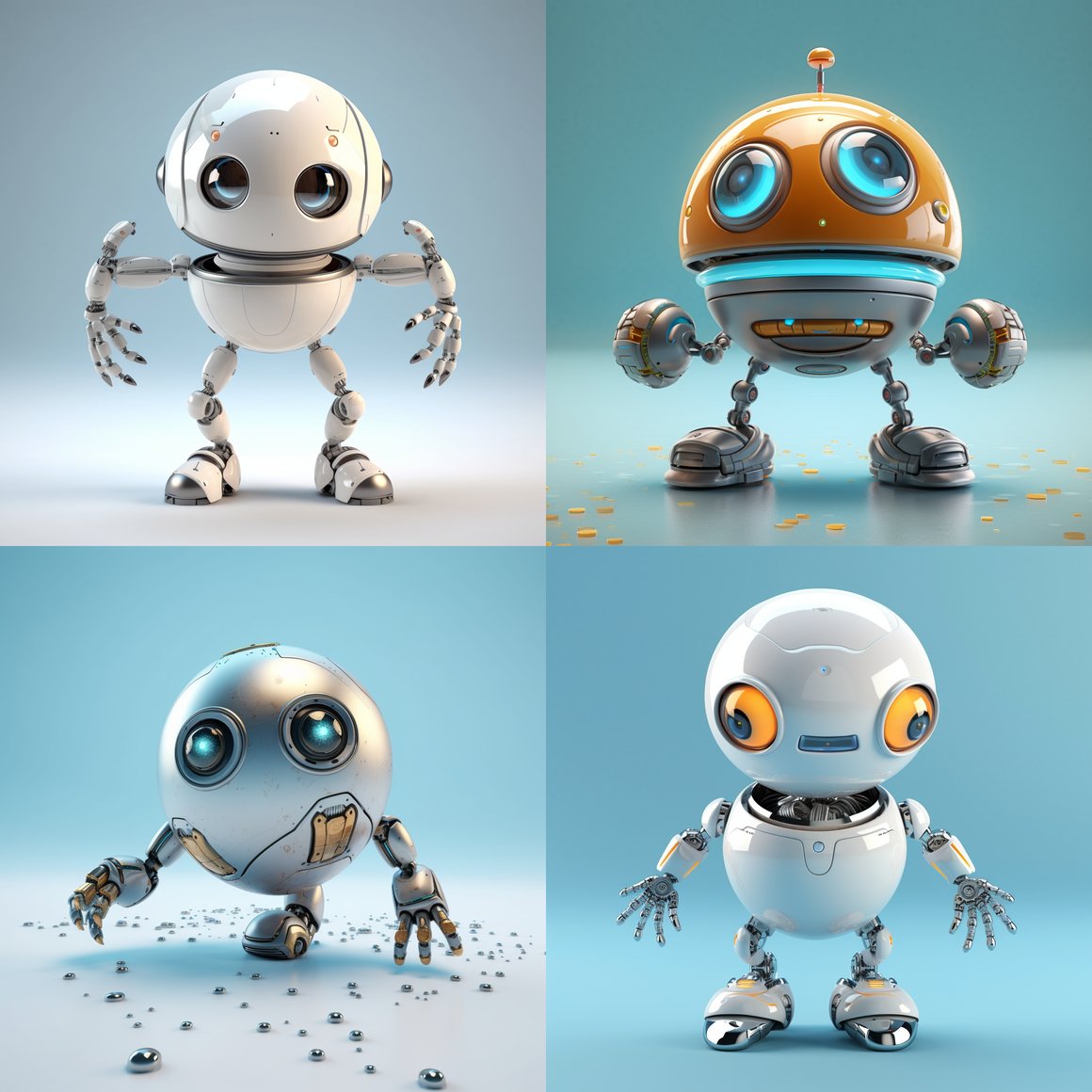 3D Floating Orb Robot Mid-Journey Exploration