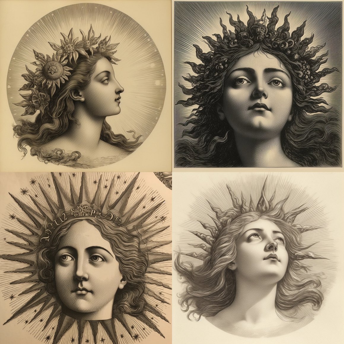 Mid-Voyage Gaze: A Victorian Sun Illustration