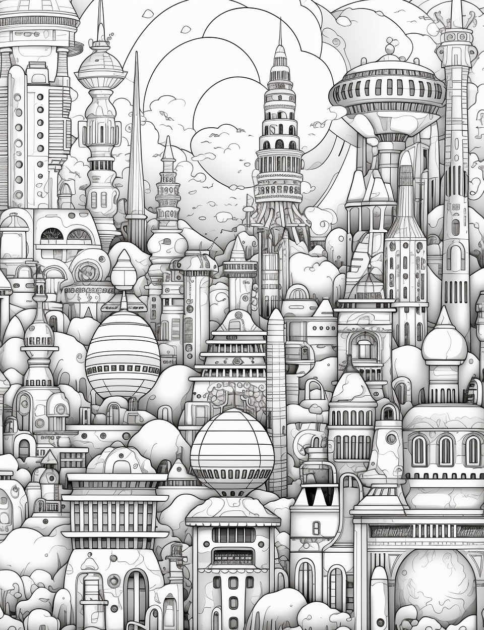 A Detailed Coloring Book Page Design