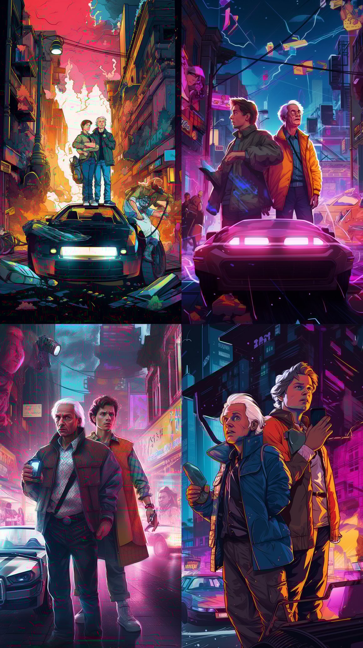 Neon Future: A Back to the Future iPhone Wallpaper Design