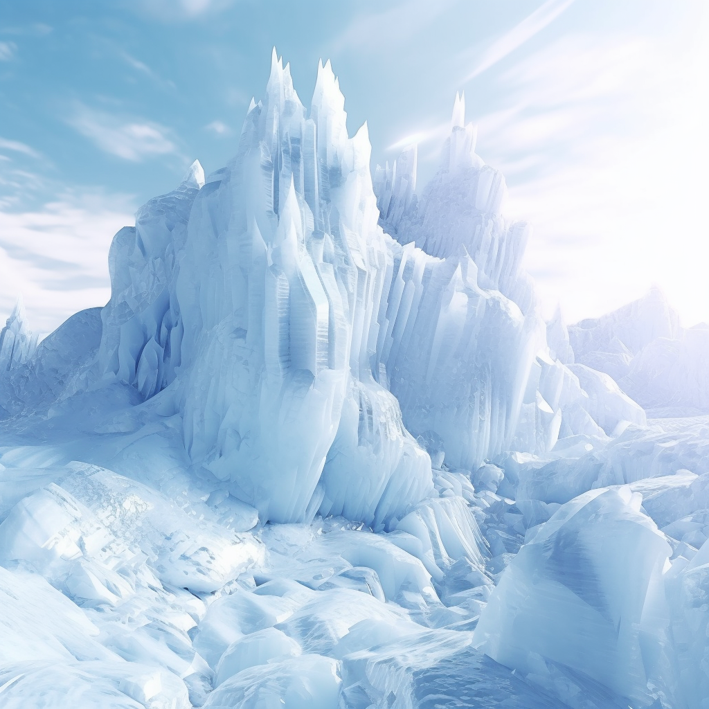 Summer Radiance on White Ice Mountain - A Mid-Journey 4K Reality Capture