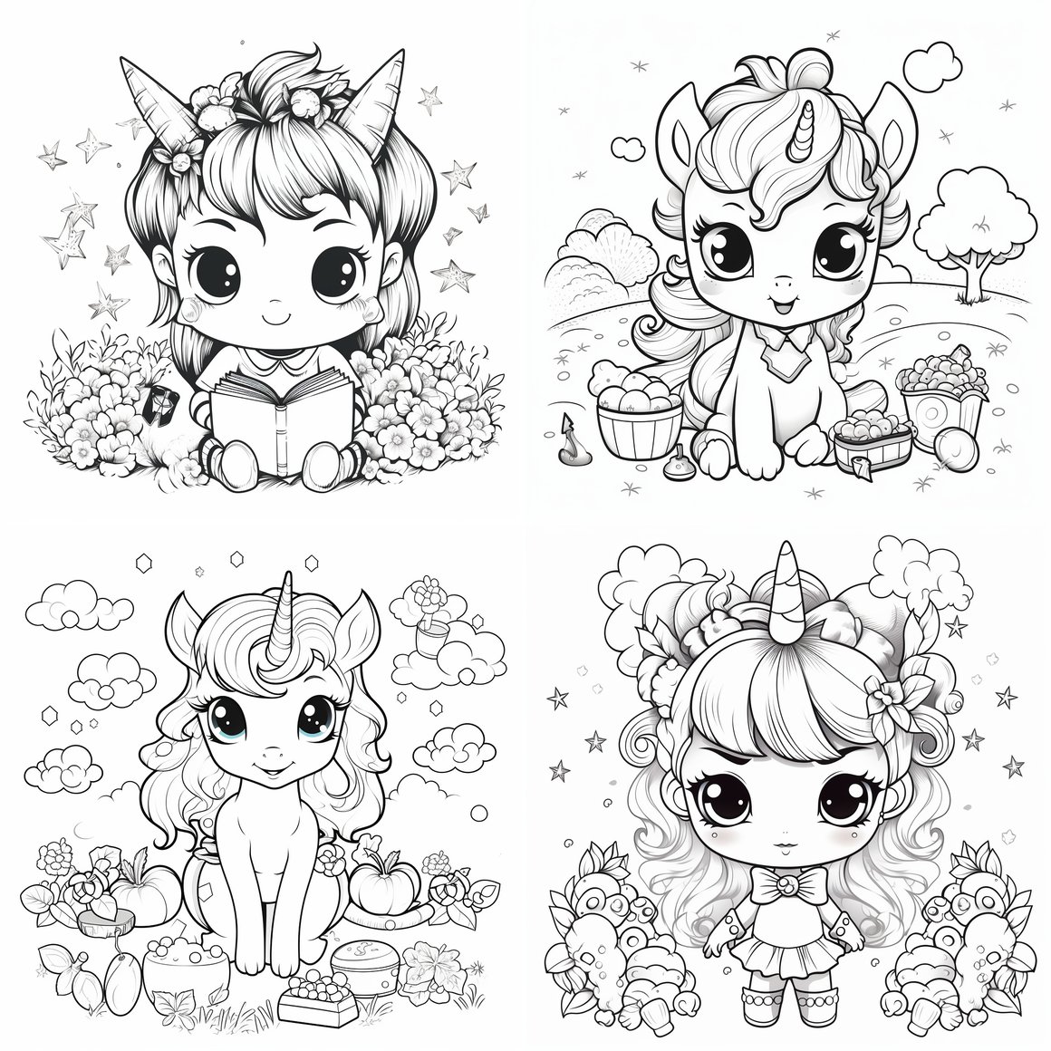 Children's Coloring Book Vector Illustration