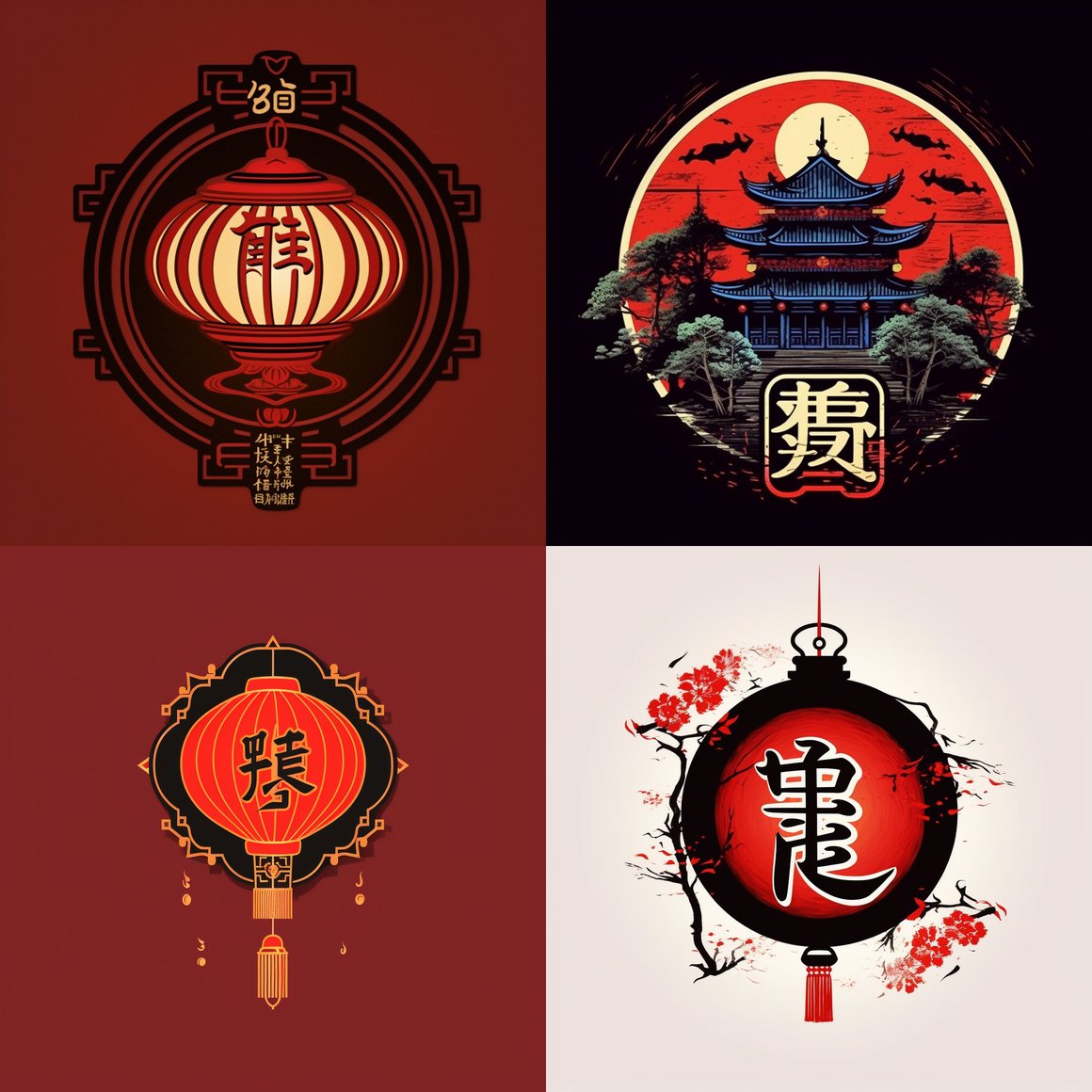 Chinese Lantern Language School Logo Design Prompt