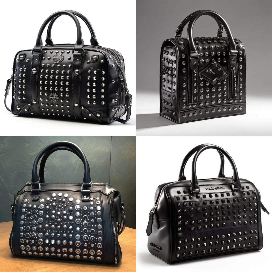 Harley Davidson Handbag V5 - A Vasarely Inspired Design with Studs, Spikes, and Rivets
