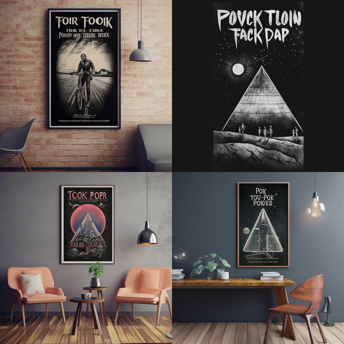 Retro Journey: Pink Floyd 1972-73 Tour Poster Pencil Sketch