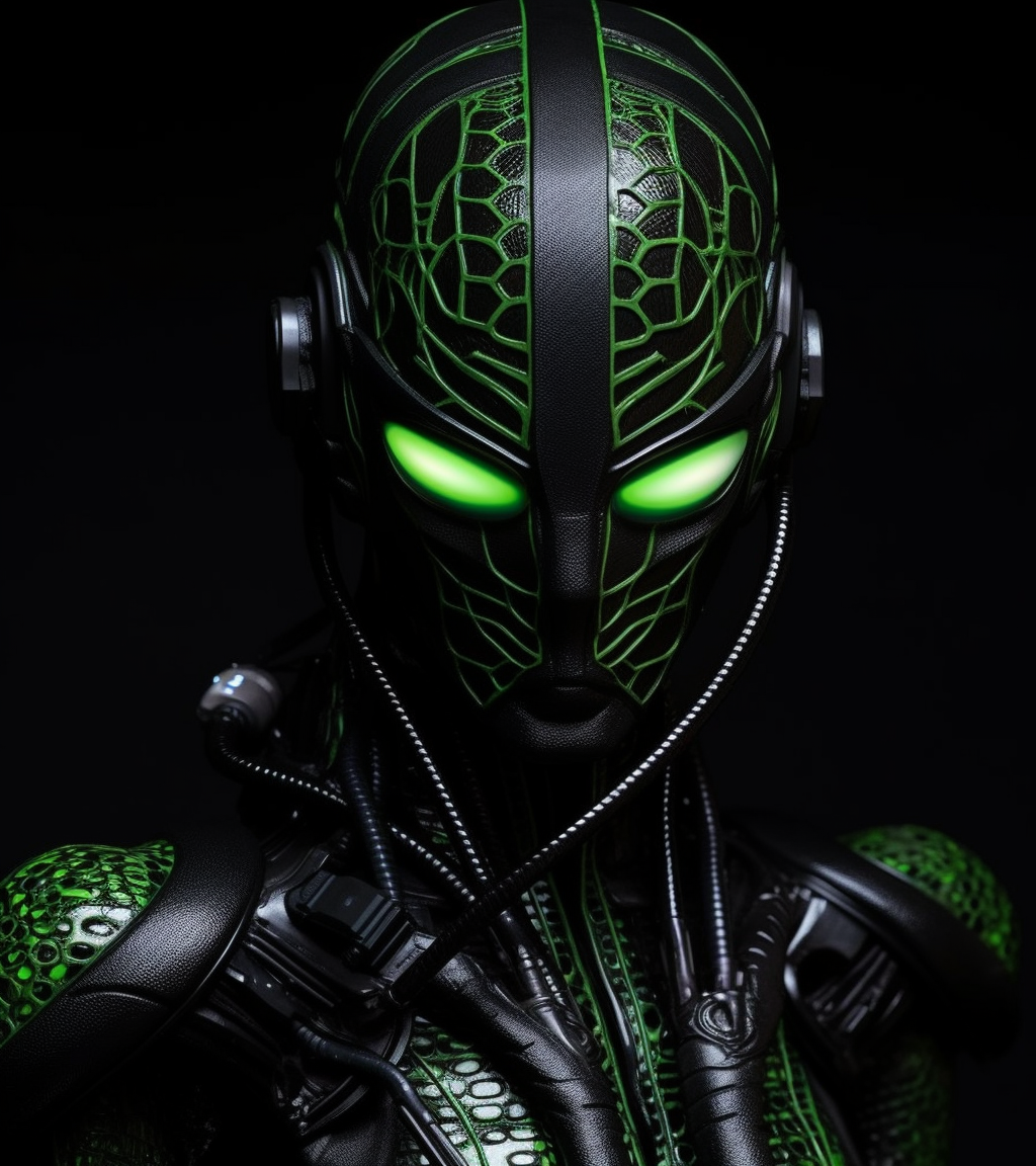 Neon Green Robotic Odyssey: A Futuristic Fashion Voyage
