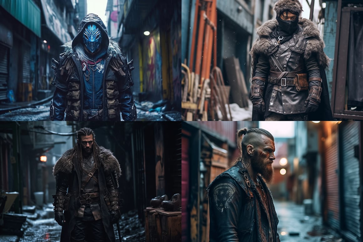 Neo-Viking Ronin: An Apocalyptic Cyberpunk Encounter