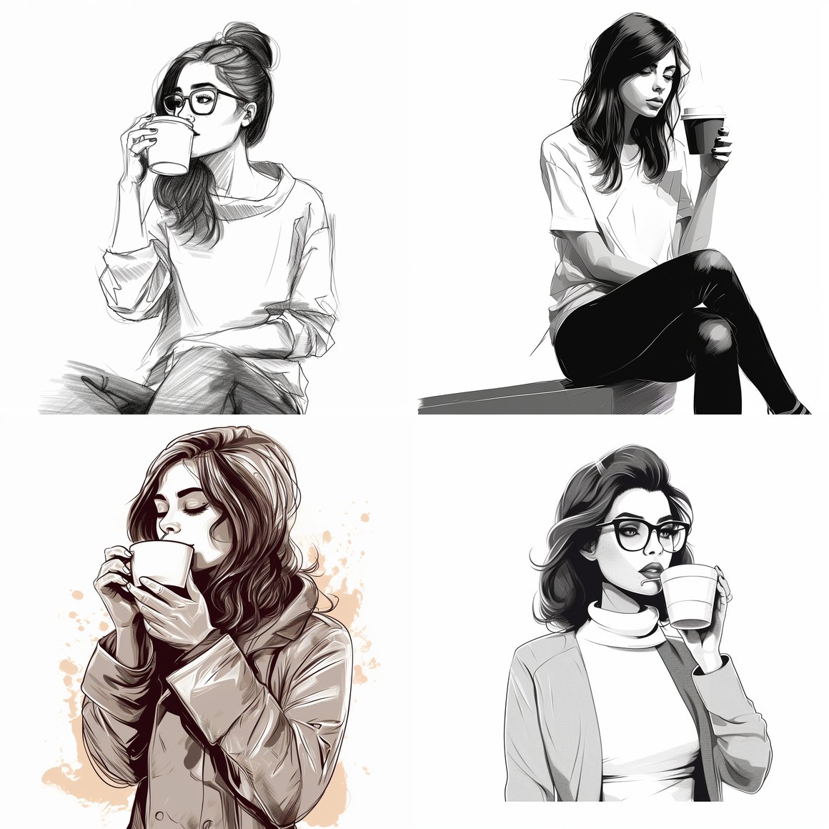 Midday Coffee Break Sketch