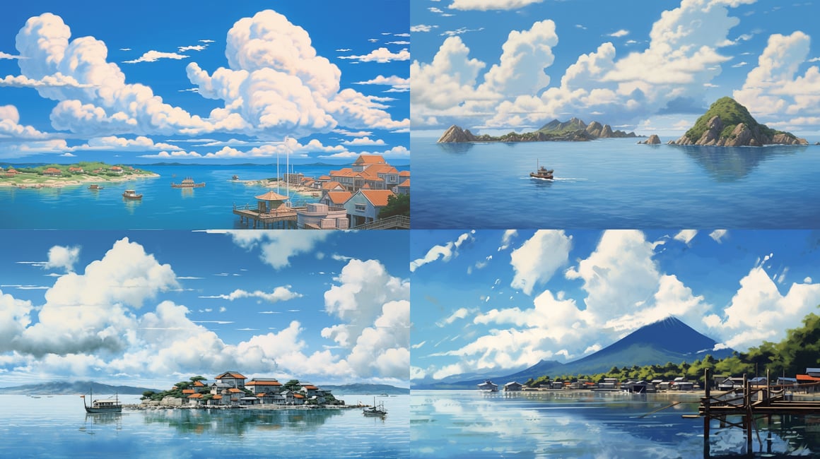 Summer Skies: A Mid-Journey Glimpse of a Japanese Port Town