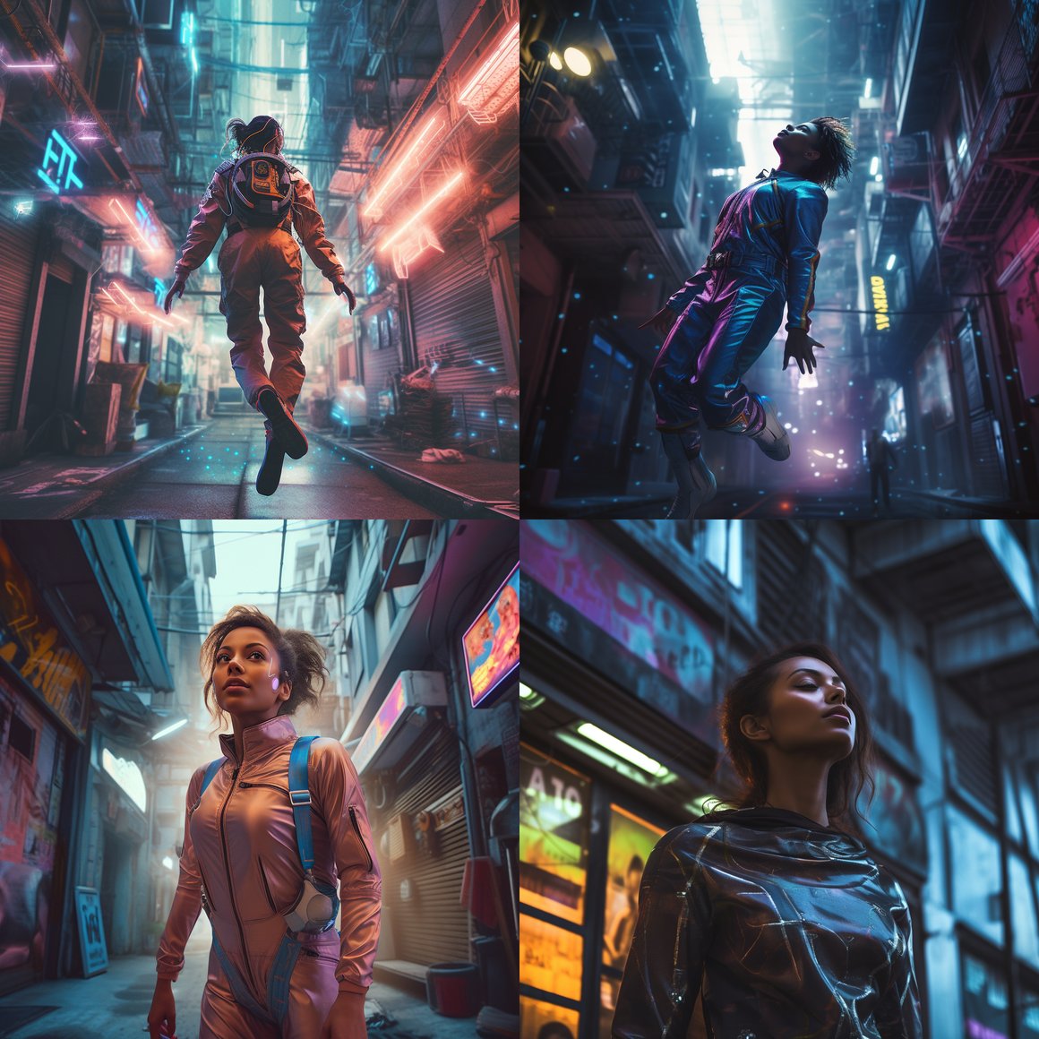 Neon Aether: The Floating Astronaut's Disorientation