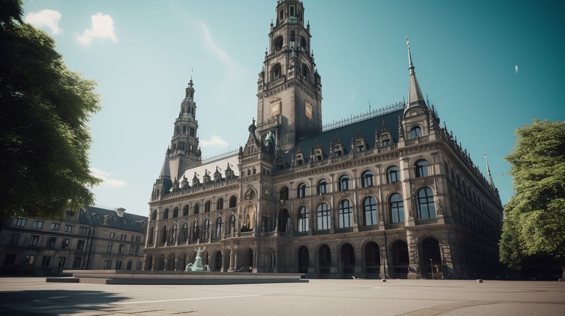 A Sunlit 1973 Hamburg Square Shot in 8K and Hyper Detail