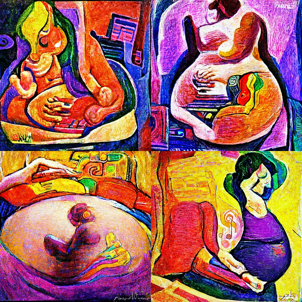 Harmonious Arrival: A Fauvist Journey of Pregnancy