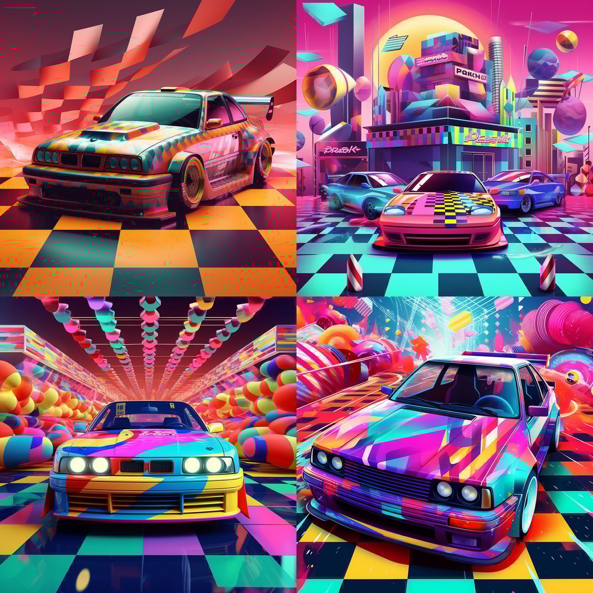 Retro Tokyo Drift: 90s-Inspired Neon Journey