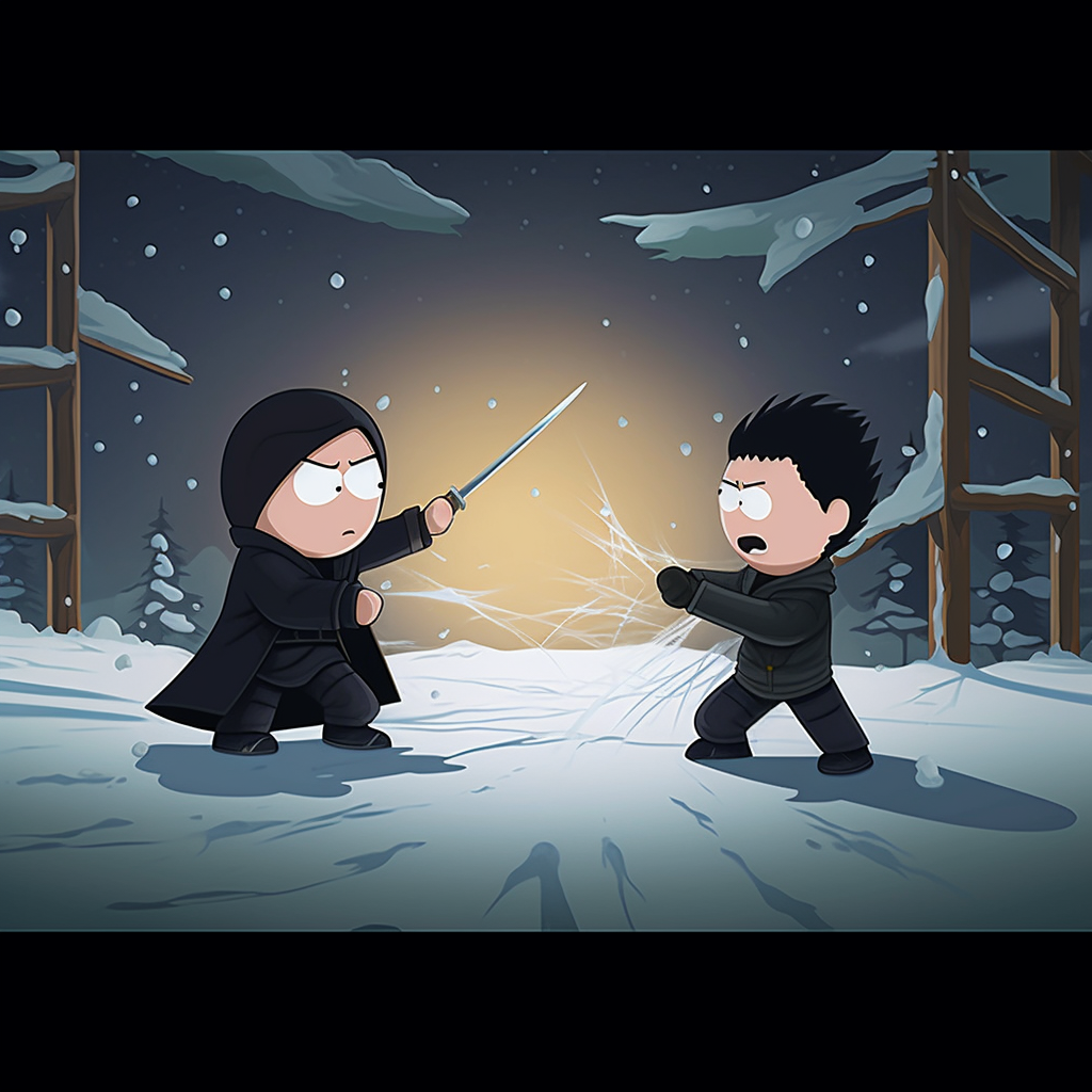 Neo's Mid-Journey Battle Illustrated