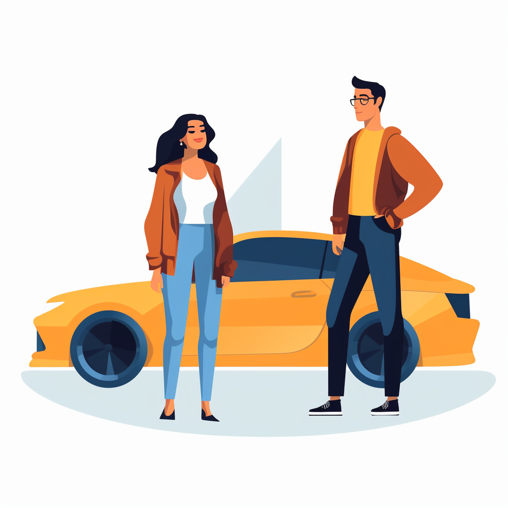 Mid-Trip Standoff: Car Illustration Vector