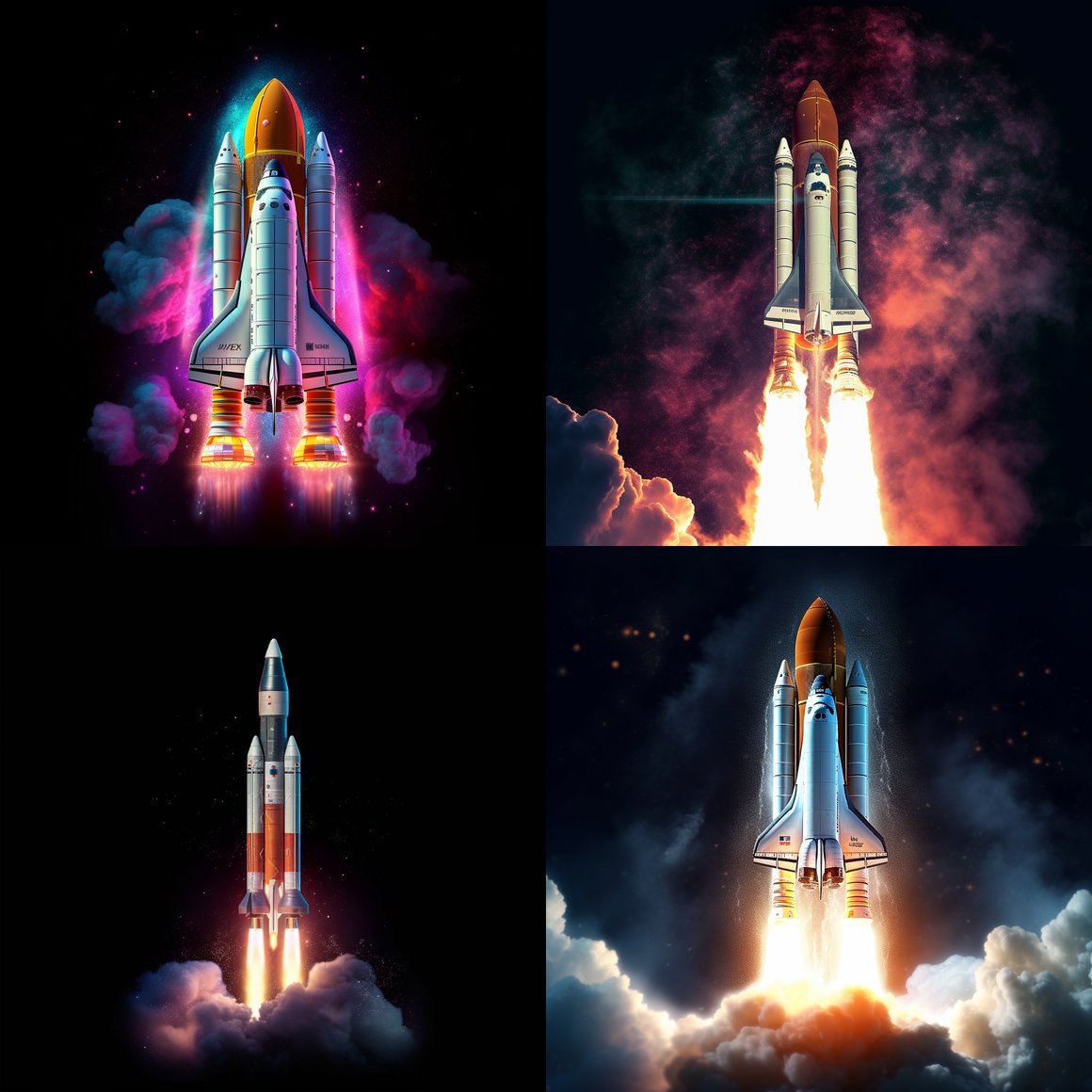 Detailed Midday Rocket Launch Poster Design