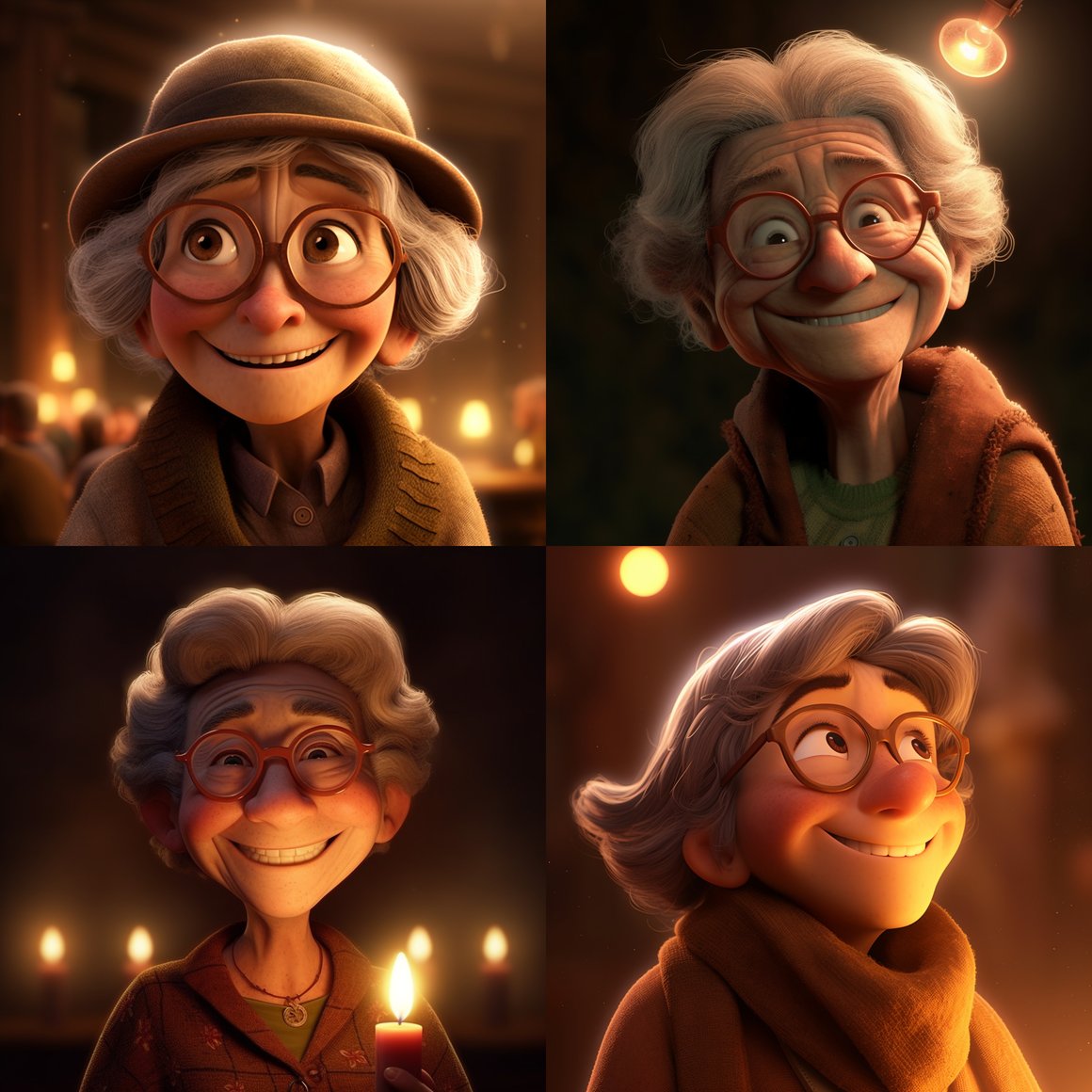 Midway Progress Update of a Soothing Pixar Old Lady Cartoon Character