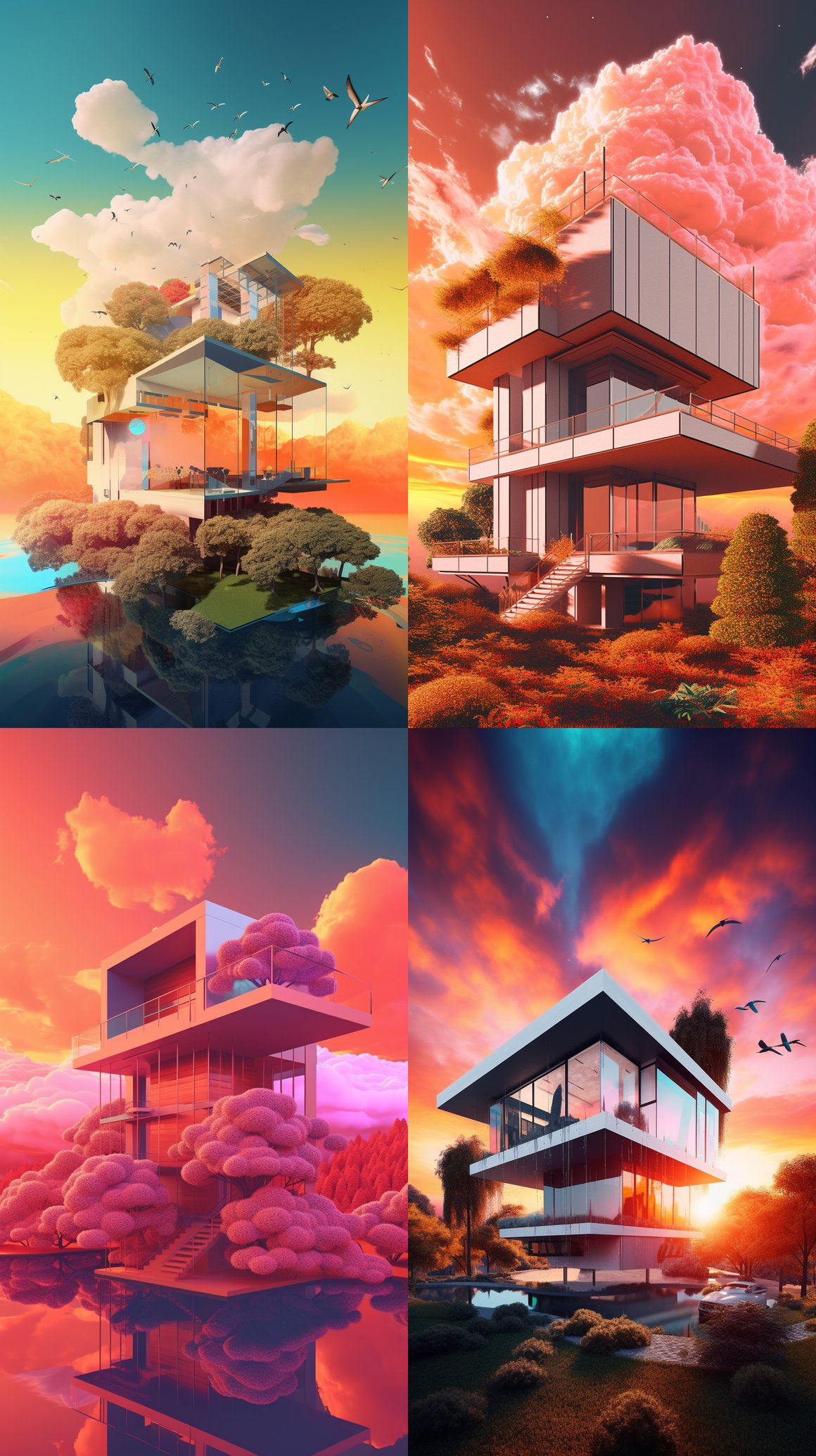 Neon Mirage: Ultra-modern House Amidst Vibrant Nature