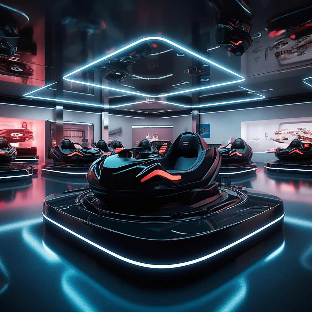 Neon Nights: Showcasing Stealth Spacecrafts