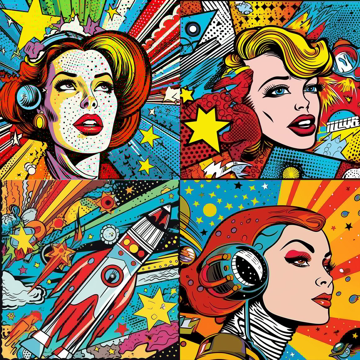 Retro Space-age Comic Inspired Pop Art Project