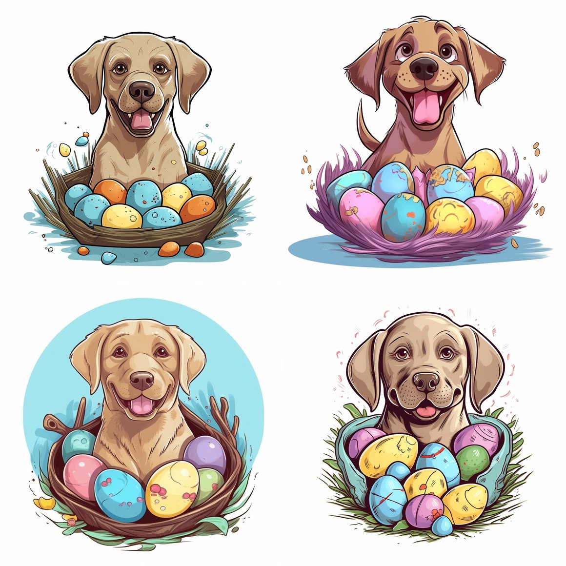 Happy Labrador Retriever Adventure Coloring Illustration