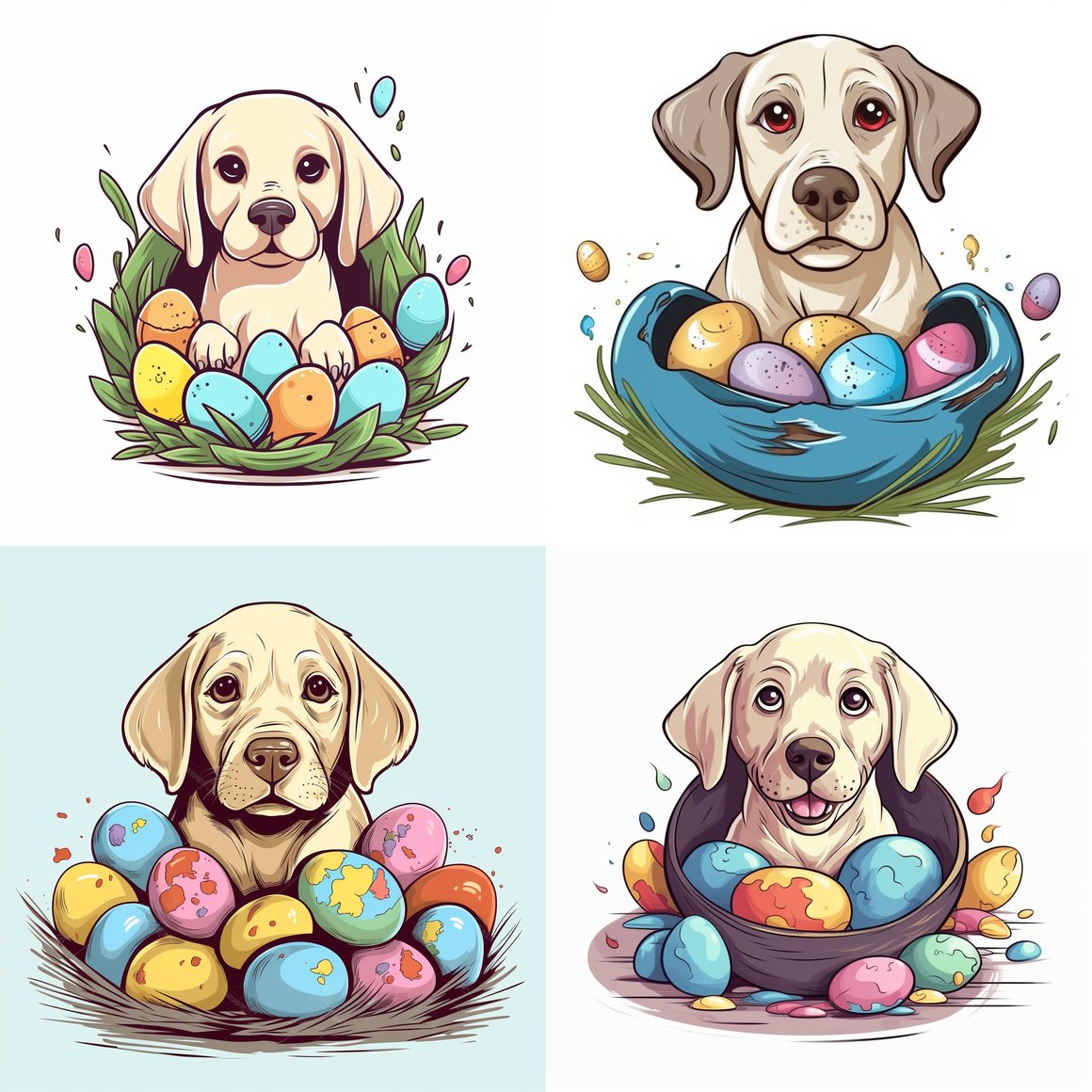Happy Labrador Retriever Adventure Coloring Illustration