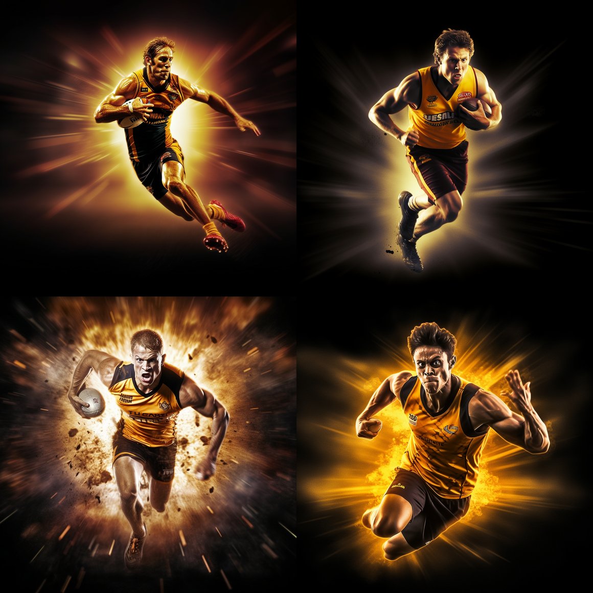Hawthorn Player's Explosive Sprint in Dynamic Lighting