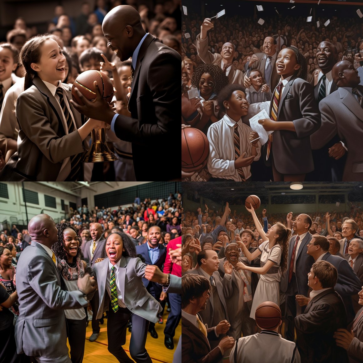 Middle School Girls Basketball Victory Ceremony