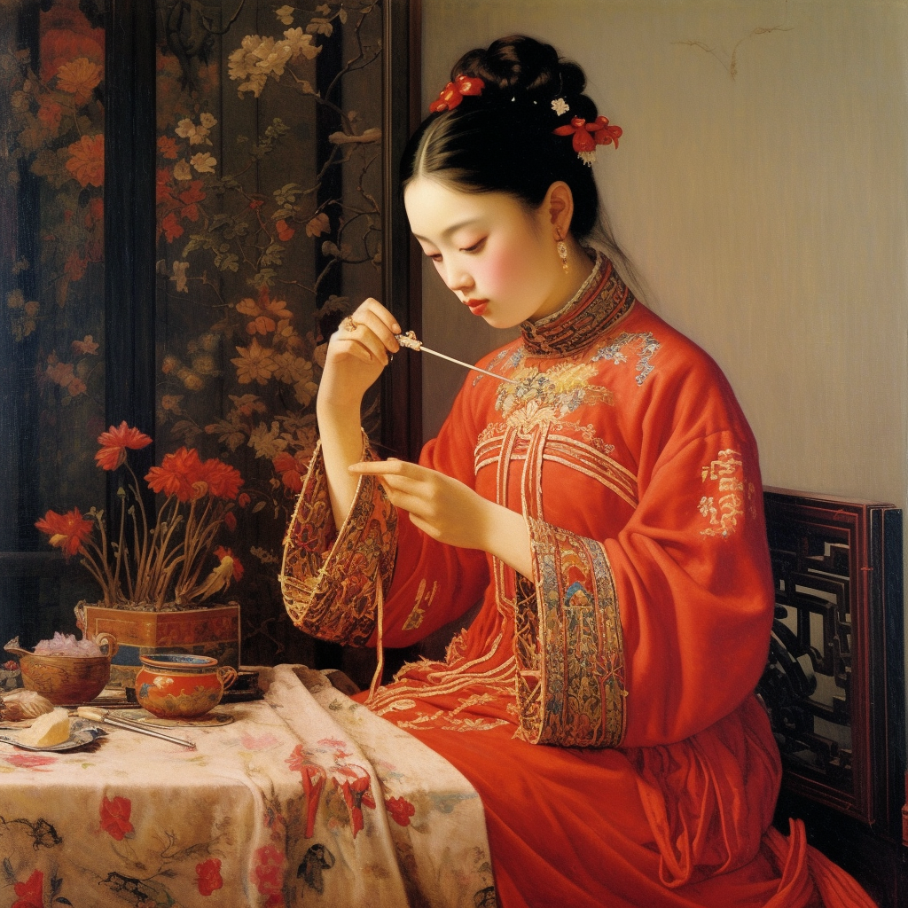 A Tranquil Portrait of a Han Embroidery Artist